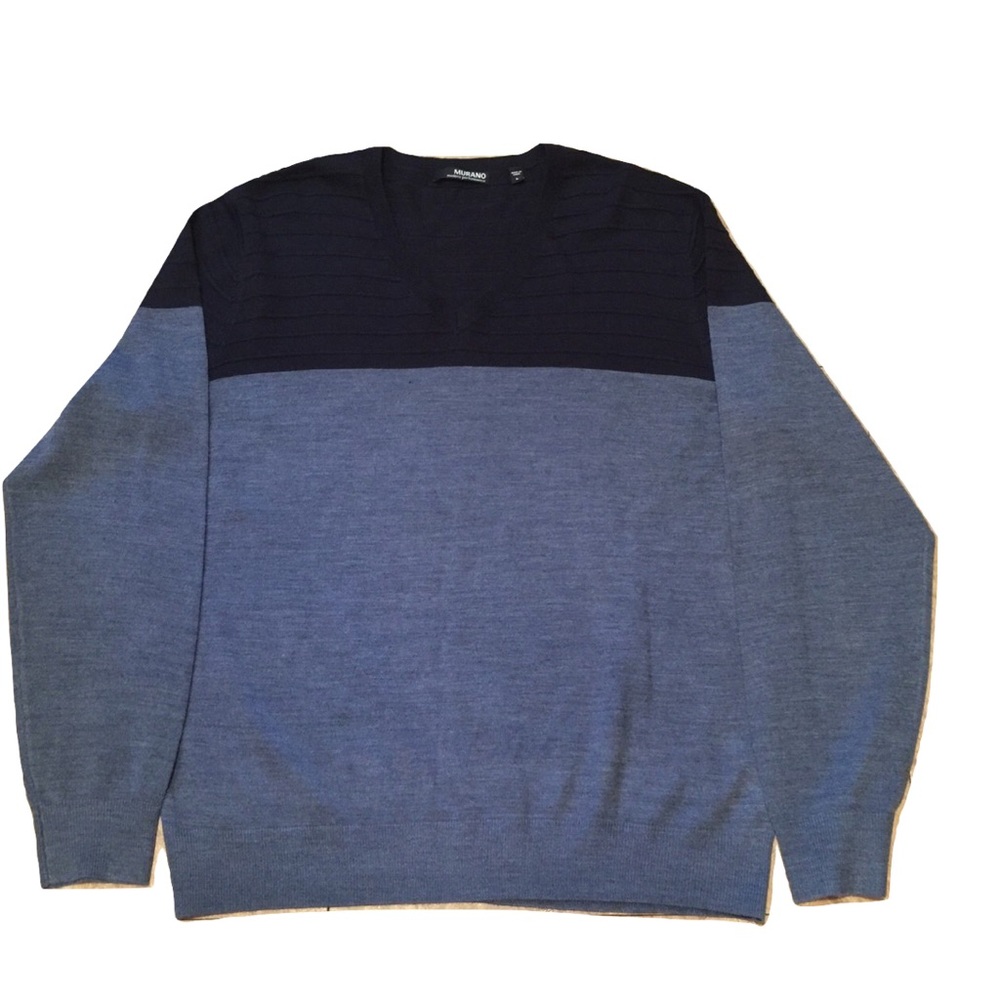 Murano Men’s V Neck Color Block Sweater